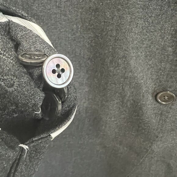 Bagnoli Sartoria Napoli Suit Wool Gray Virgin Wool & Cashmere Blend Size 44 US - Picture 9 of 16